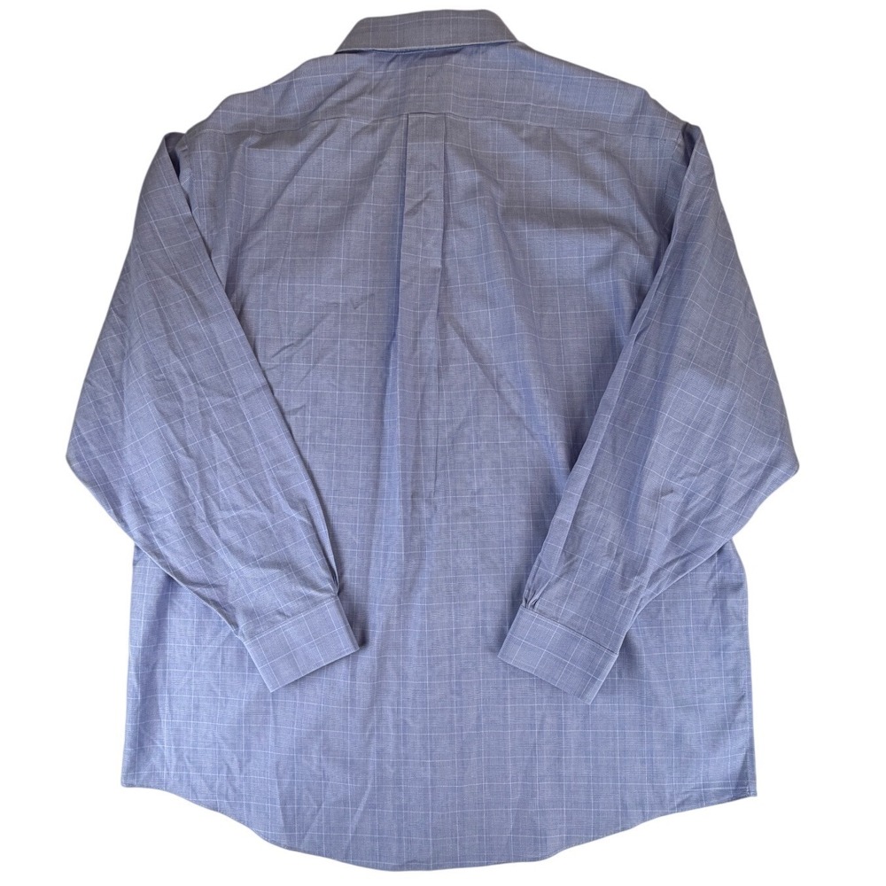 Brooks Brothers 346 Mens 17.5 34/35 Blue Glen Plaid Non-Iron Dress Shirt Regular - Picture 3 of 4
